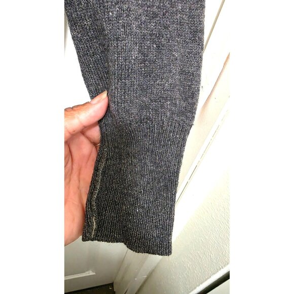 Puritan Aquaknits Men's Dark Gray Pure Wool Button-Up Cardigan Sweater Pockets - Picture 4 of 6